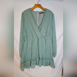 Mint Blue Swiss Dot Dress